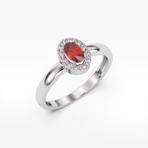 Pierścionek z białego złota z rubinem - próba 585 0,68CT PV-109BR