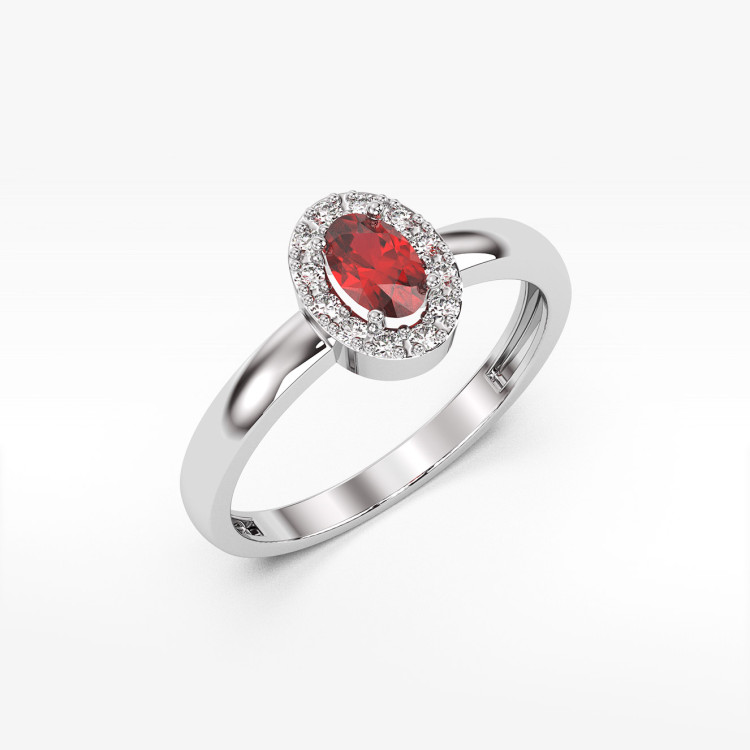 Pierścionek z białego złota z rubinem - próba 585 0,68CT PV-109BR