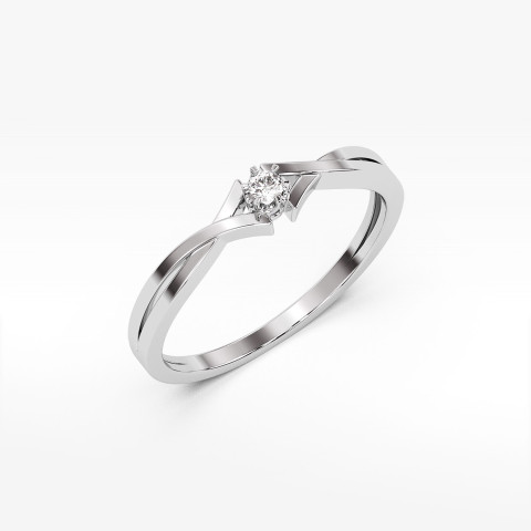 Pierścionek z białego złota z diamentem - próba 585 0,04CT PV-123B