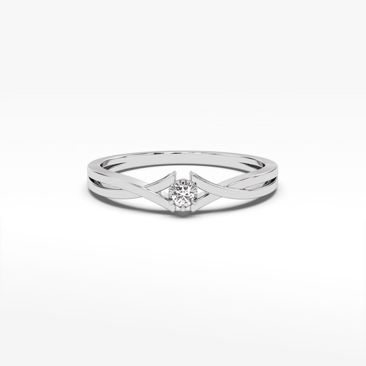 Pierścionek z białego złota z diamentem - próba 585 0,04CT PV-123B