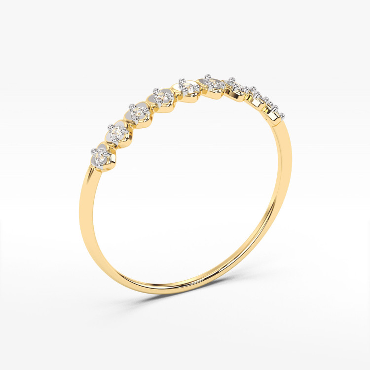 Pierścionek z żółtego złota z diamentami  - próba 585 0,05CT PV-144A