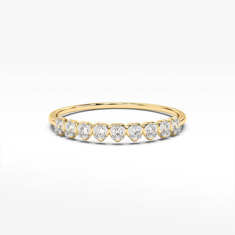 Pierścionek z żółtego złota z diamentami  - próba 585 0,05CT PV-144A