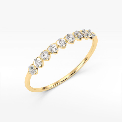 Pierścionek z żółtego złota z diamentami  - próba 585 0,05CT PV-144A