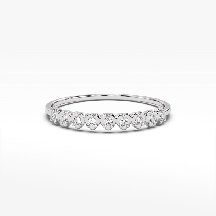 Pierścionek z białego złota z diamentami  - próba 585 0,05CT PV-144B