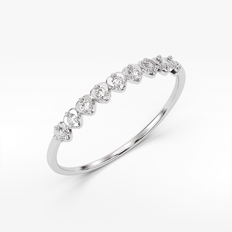 Pierścionek z białego złota z diamentami  - próba 585 0,05CT PV-144B