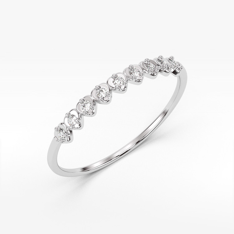 Pierścionek z białego złota z diamentami  - próba 585 0,05CT PV-144B