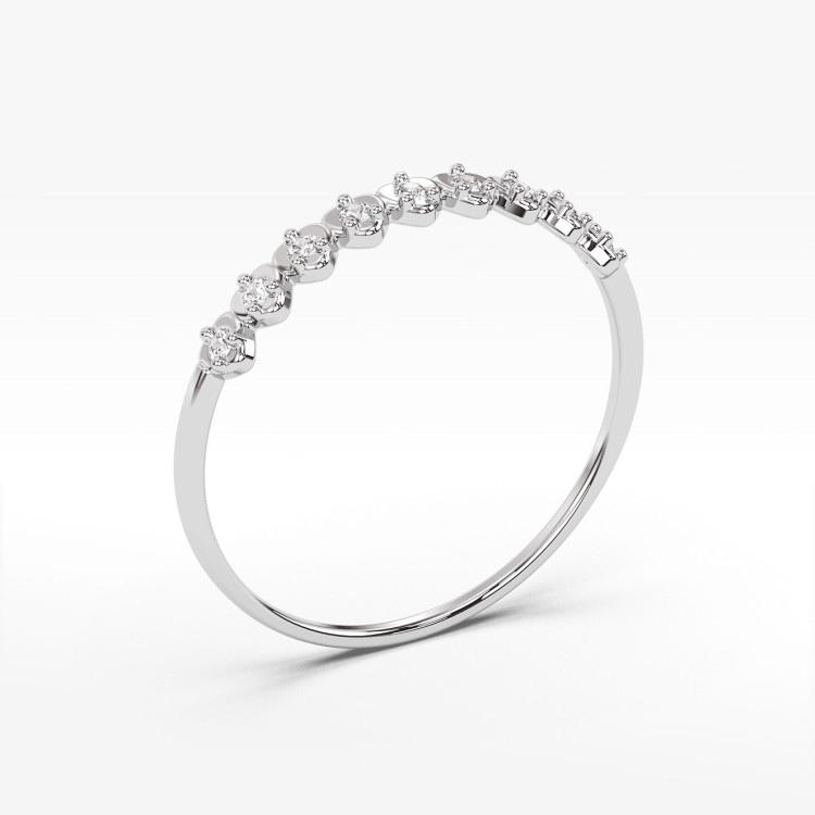 Pierścionek z białego złota z diamentami  - próba 585 0,05CT PV-144B