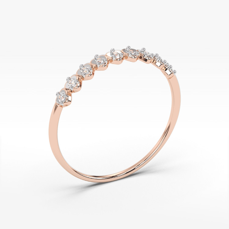Pierścionek z różowego złota z diamentami  - próba 585 0,05CT PV-144C