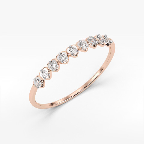 Pierścionek z różowego złota z diamentami  - próba 585 0,05CT PV-144C