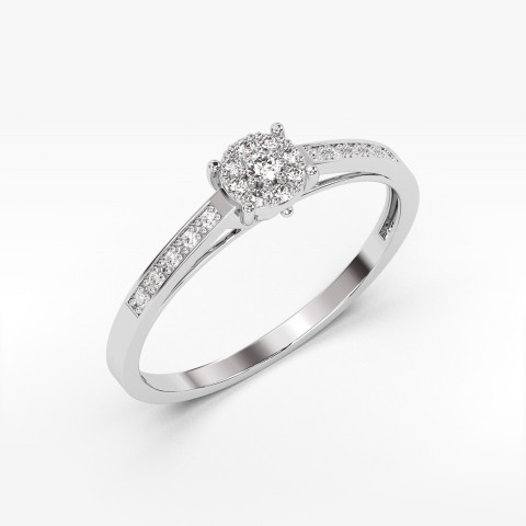 Pierścionek z białego złota z diamentami  - próba 585 0,12CT PV-157B