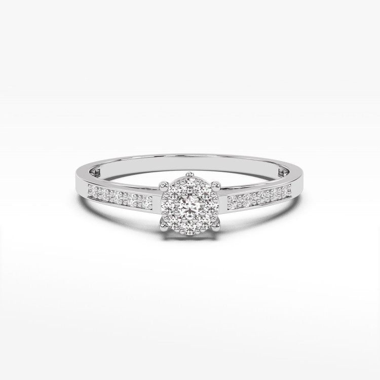 Pierścionek z białego złota z diamentami  - próba 585 0,12CT PV-157B