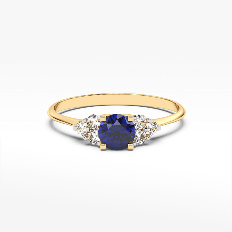Pierścionek z żółtego złota z szafirem - próba 585 0,68CT PV-181AS