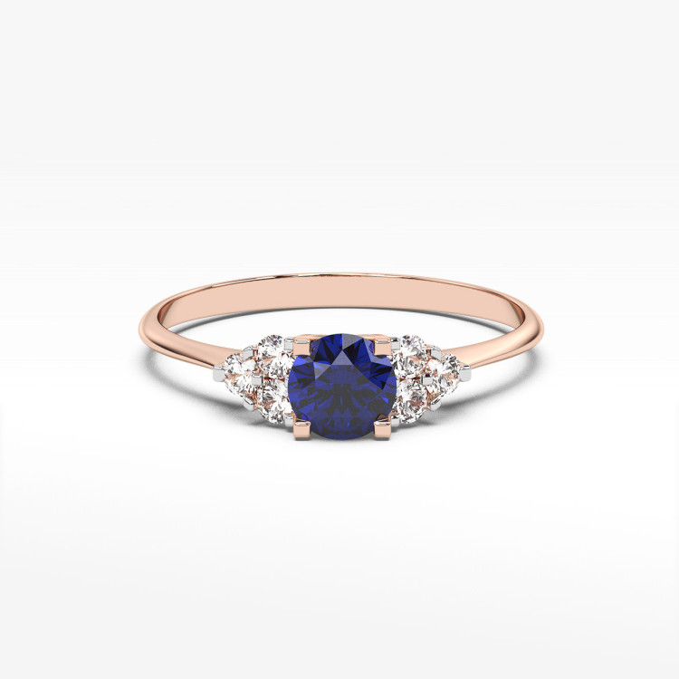 Pierścionek z różowego złota z szafirem - próba 585 0,68CT PV-181CS