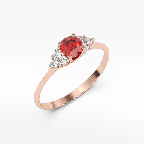 Pierścionek z różowego złota z rubinem - próba 585 0,78CT PV-181CR