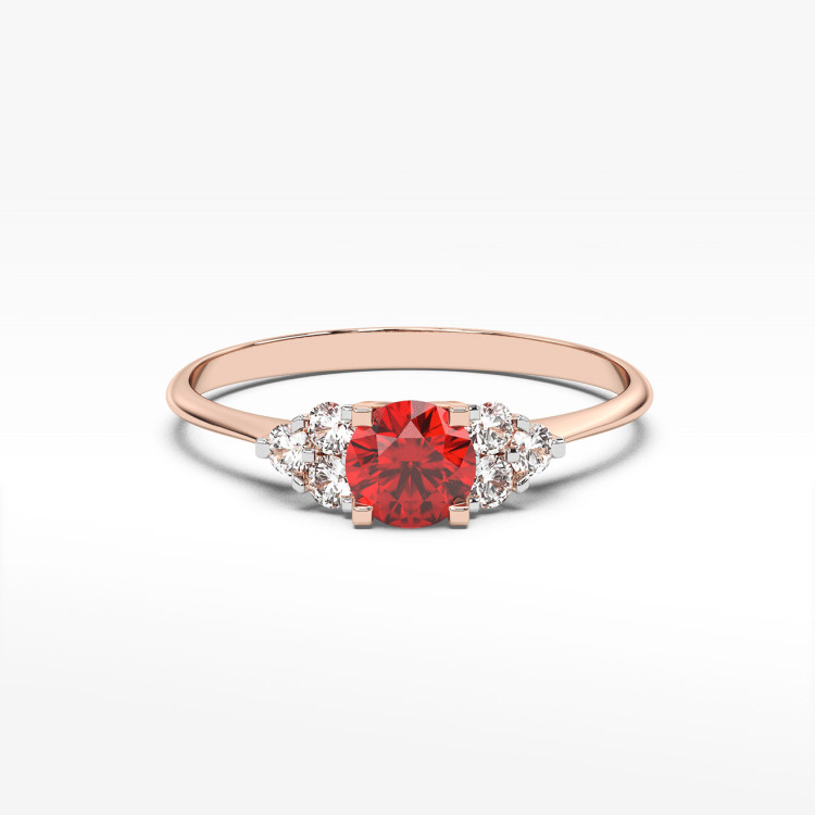 Pierścionek z różowego złota z rubinem - próba 585 0,78CT PV-181CR