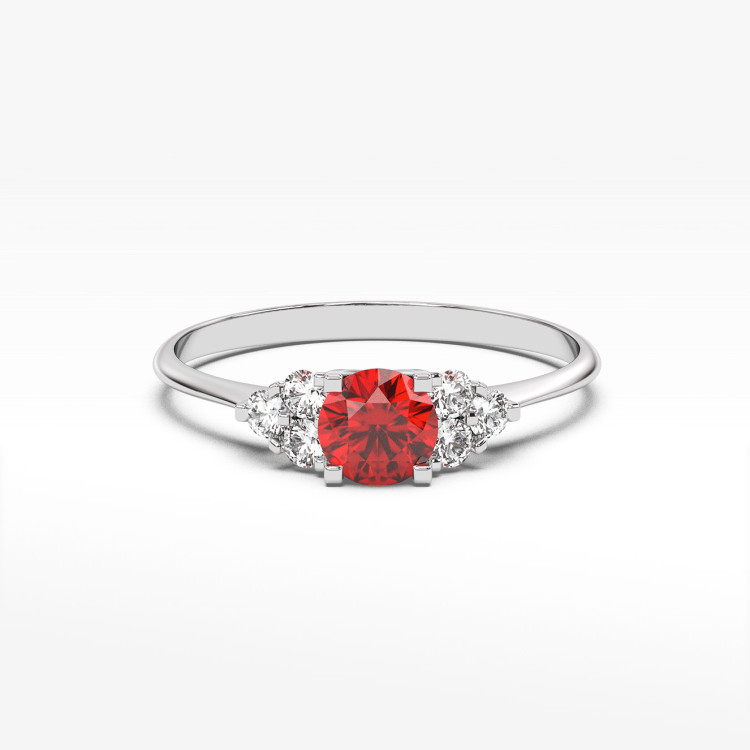 Pierścionek z białego złota z rubinem - próba 585 0,78CT PV-181BR