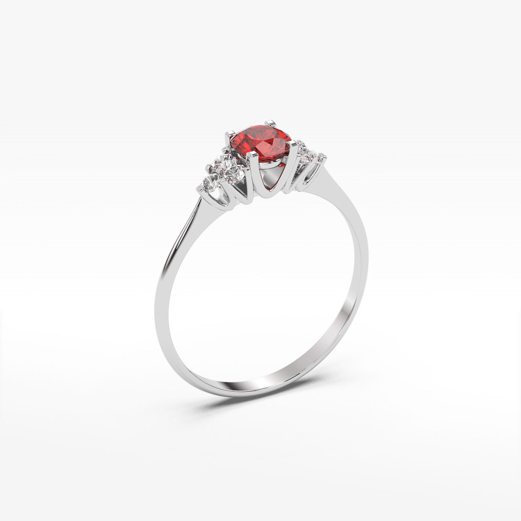 Pierścionek z białego złota z rubinem - próba 585 0,78CT PV-181BR