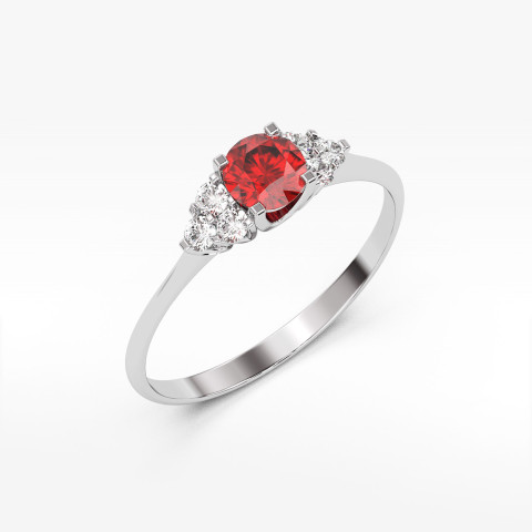 Pierścionek z białego złota z rubinem - próba 585 0,78CT PV-181BR