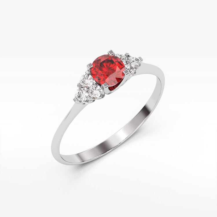 Pierścionek z białego złota z rubinem - próba 585 0,78CT PV-181BR