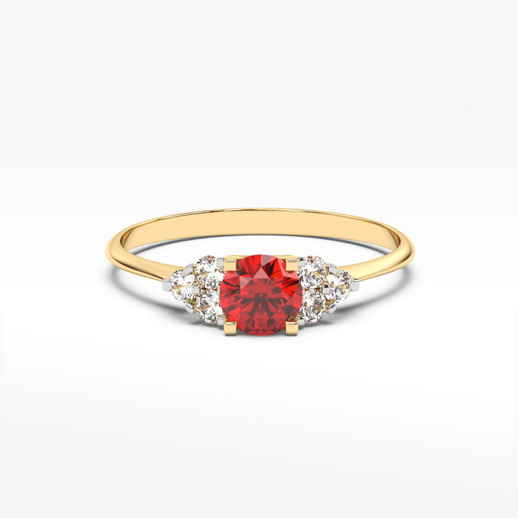 Pierścionek z żółtego złota z rubinem - próba 585 0,78CT PV-181AR