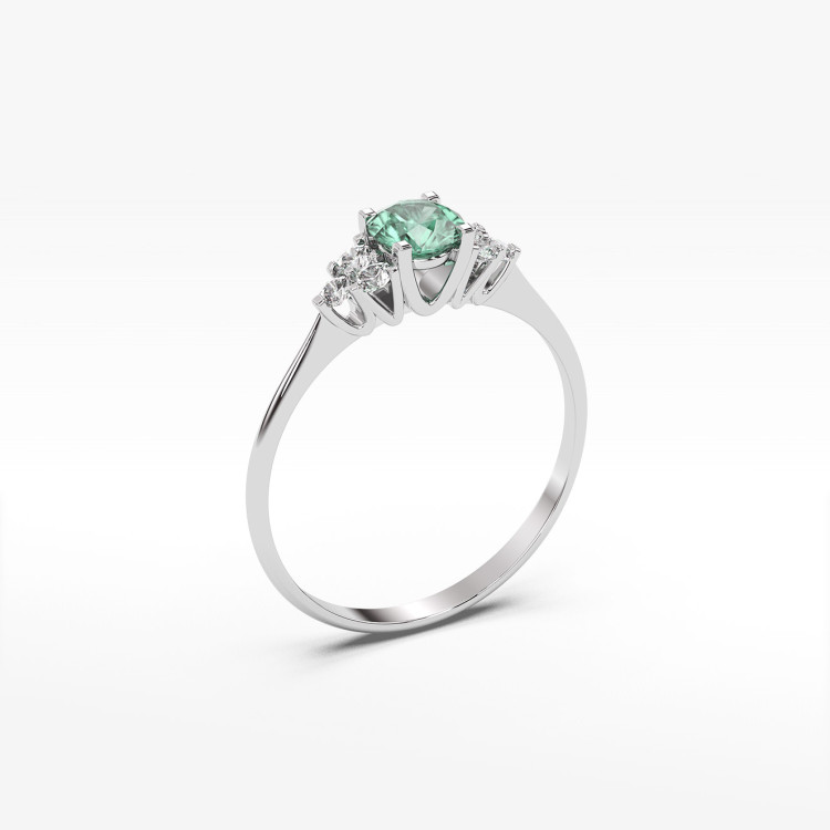 Pierścionek z białego złota ze szmaragdem - próba 585 0,68CT PV-181BSZ