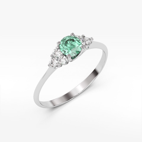 Pierścionek z białego złota ze szmaragdem - próba 585 0,68CT PV-181BSZ