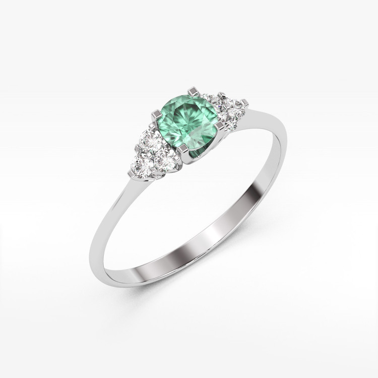 Pierścionek z białego złota ze szmaragdem - próba 585 0,68CT PV-181BSZ
