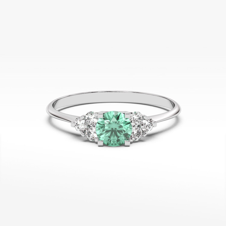 Pierścionek z białego złota ze szmaragdem - próba 585 0,68CT PV-181BSZ