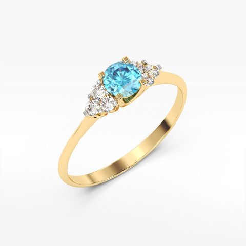 Pierścionek z żółtego złota z topazem Swiss - próba 585 0,68CT PV-181AT