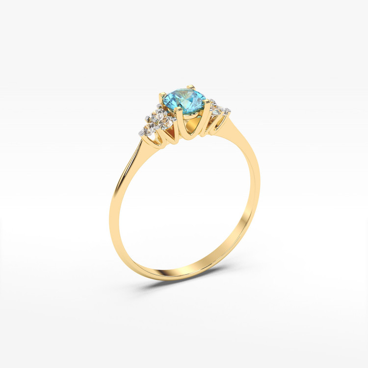 Pierścionek z żółtego złota z topazem Swiss - próba 585 0,68CT PV-181AT