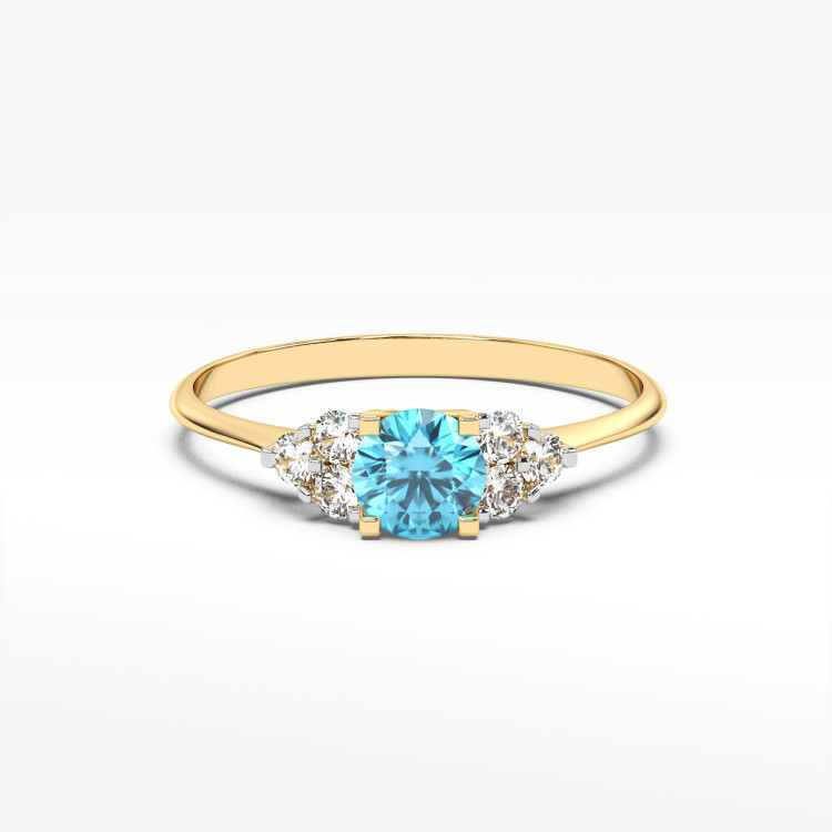 Pierścionek z żółtego złota z topazem Swiss - próba 585 0,68CT PV-181AT