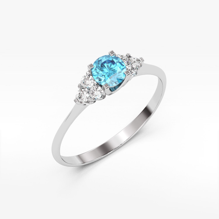 Pierścionek z białego złota z topazem Swiss - próba 585 0,68CT PV-181BT