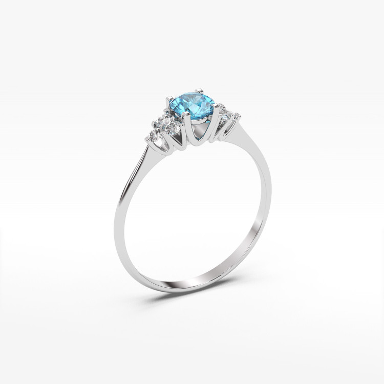 Pierścionek z białego złota z topazem Swiss - próba 585 0,68CT PV-181BT