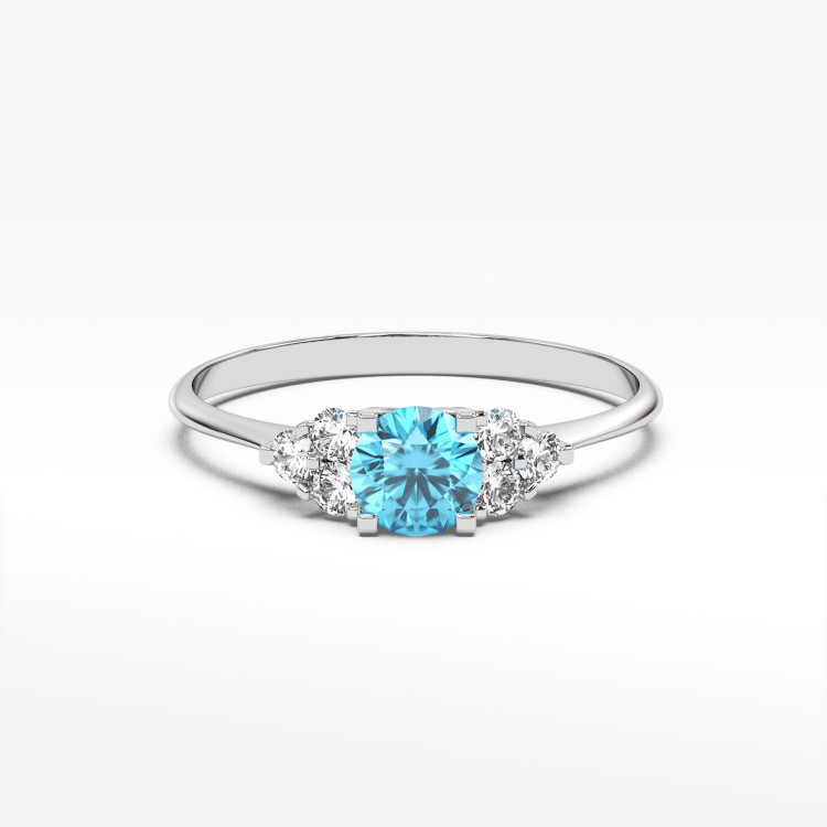 Pierścionek z białego złota z topazem Swiss - próba 585 0,68CT PV-181BT