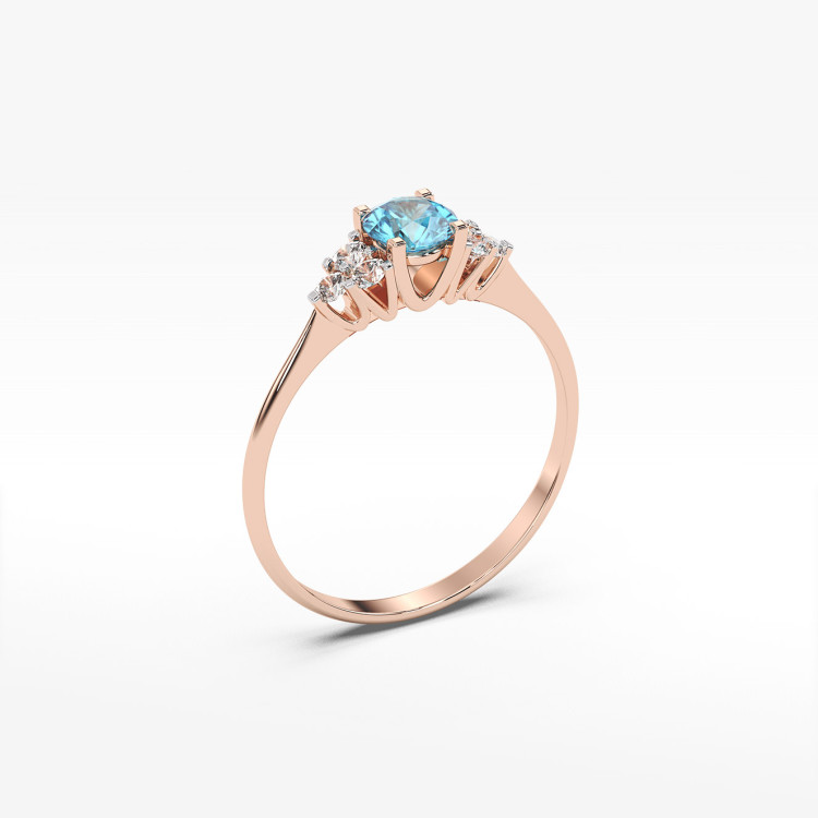 Pierścionek z różowego złota z topazem Swiss - próba 585 0,68CT PV-181CT