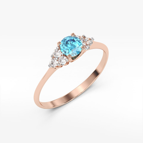 Pierścionek z różowego złota z topazem Swiss - próba 585 0,68CT PV-181CT