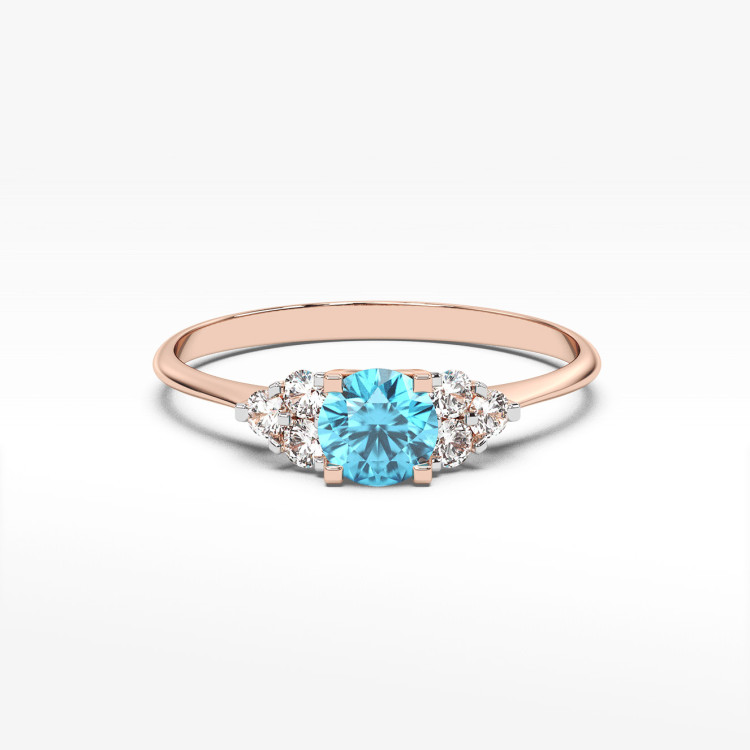 Pierścionek z różowego złota z topazem Swiss - próba 585 0,68CT PV-181CT
