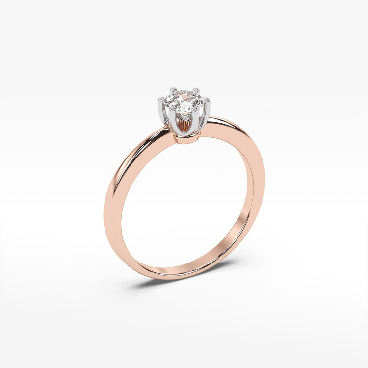 Pierścionek z różowego złota z diamentem - próba 585 0,50CT PV-242C