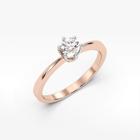 Pierścionek z różowego złota z diamentem - próba 585 0,50CT PV-242C