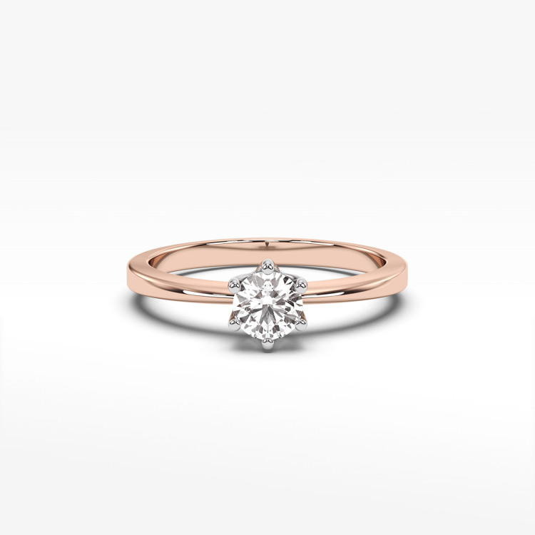 Pierścionek z różowego złota z diamentem - próba 585 0,50CT PV-242C