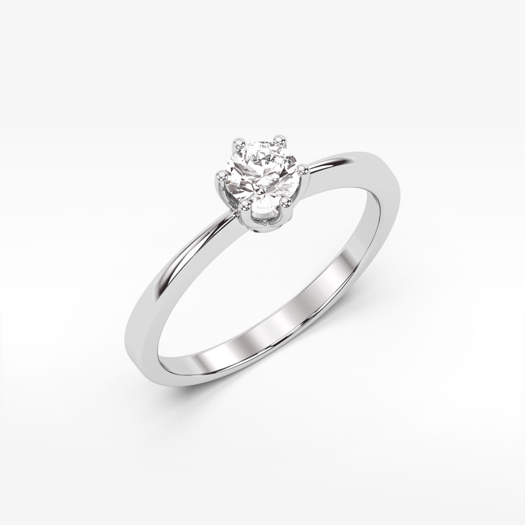 Pierścionek z białego złota z diamentem - próba 585 0,50CT PV-242B