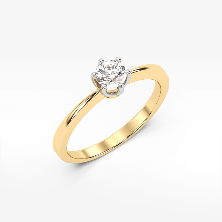 Pierścionek z żółtego złota z diamentem - próba 585 0,50CT PV-242A