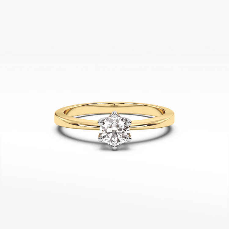 Pierścionek z żółtego złota z diamentem - próba 585 0,50CT PV-242A