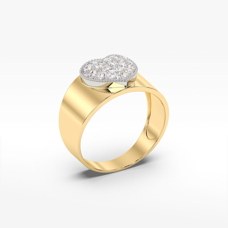 Pierścionek z żółtego złota z diamentami  - próba 585 0,26CT pv-265A