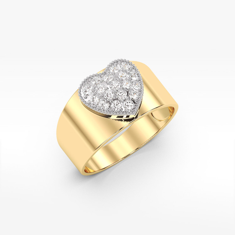 Pierścionek z żółtego złota z diamentami  - próba 585 0,26CT pv-265A