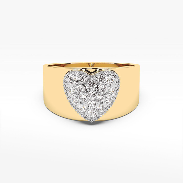 Pierścionek z żółtego złota z diamentami  - próba 585 0,26CT pv-265A