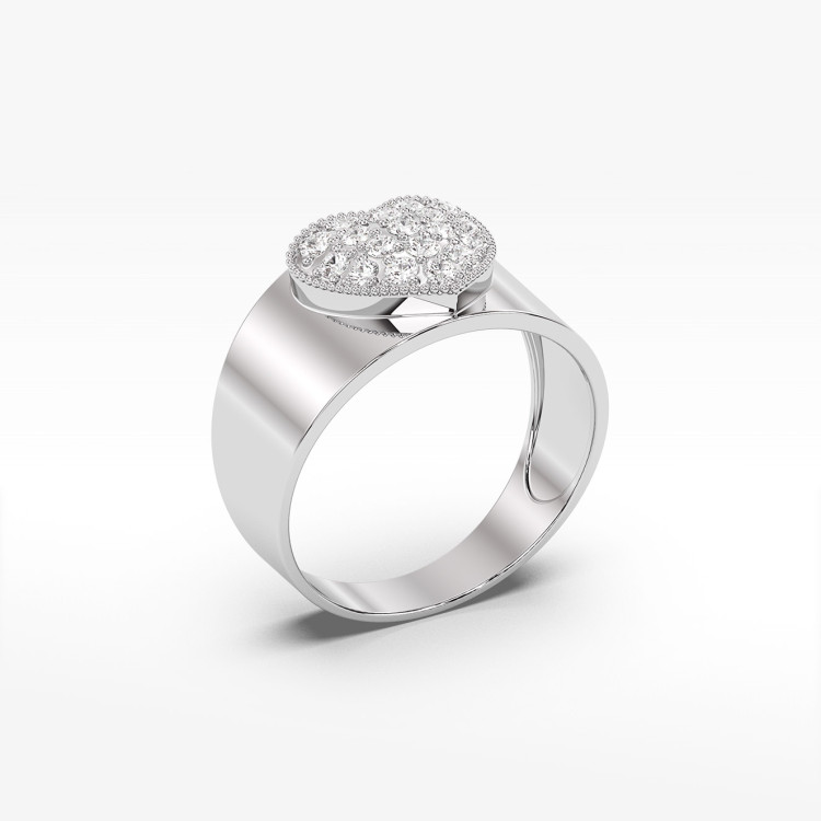 Pierścionek z białego złota z diamentami  - próba 585 0,26CT pv-265B