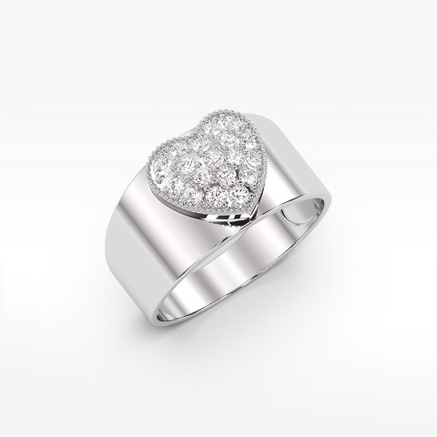 Pierścionek z białego złota z diamentami  - próba 585 0,26CT pv-265B