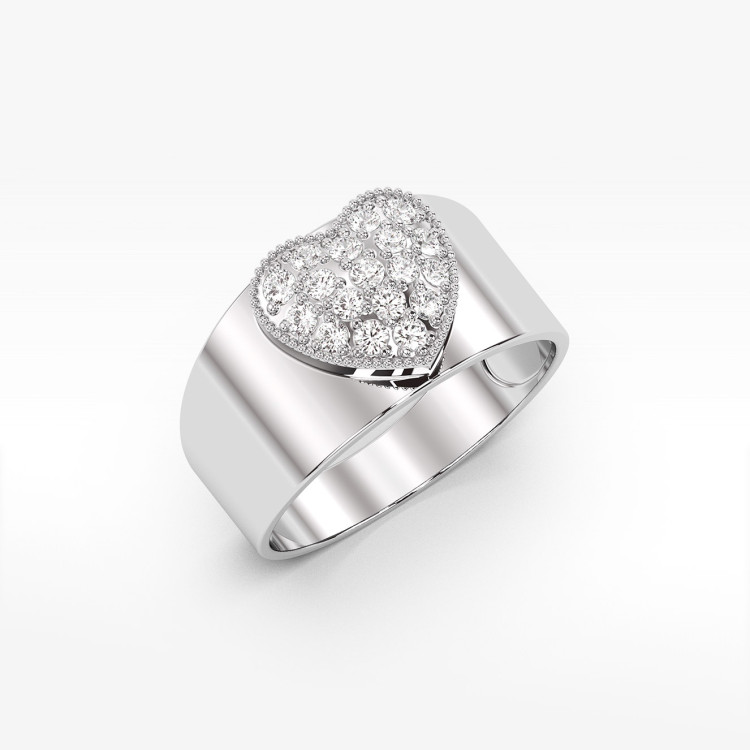 Pierścionek z białego złota z diamentami  - próba 585 0,26CT pv-265B