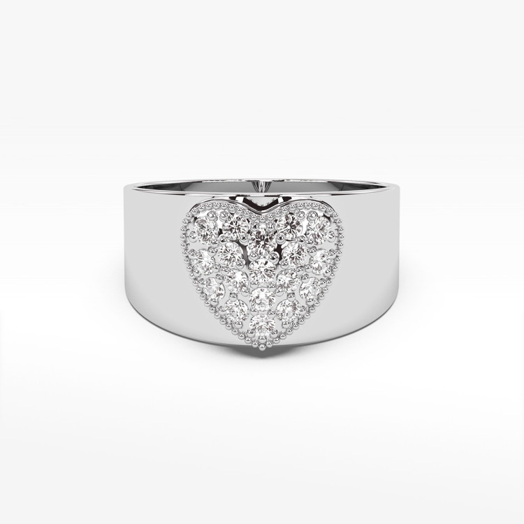 Pierścionek z białego złota z diamentami  - próba 585 0,26CT pv-265B